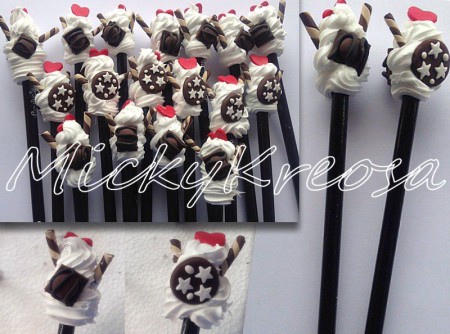 Matite con Panna e cioccolatini! Ideali per segnaposto bambini!